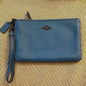 Blue coach wristlet